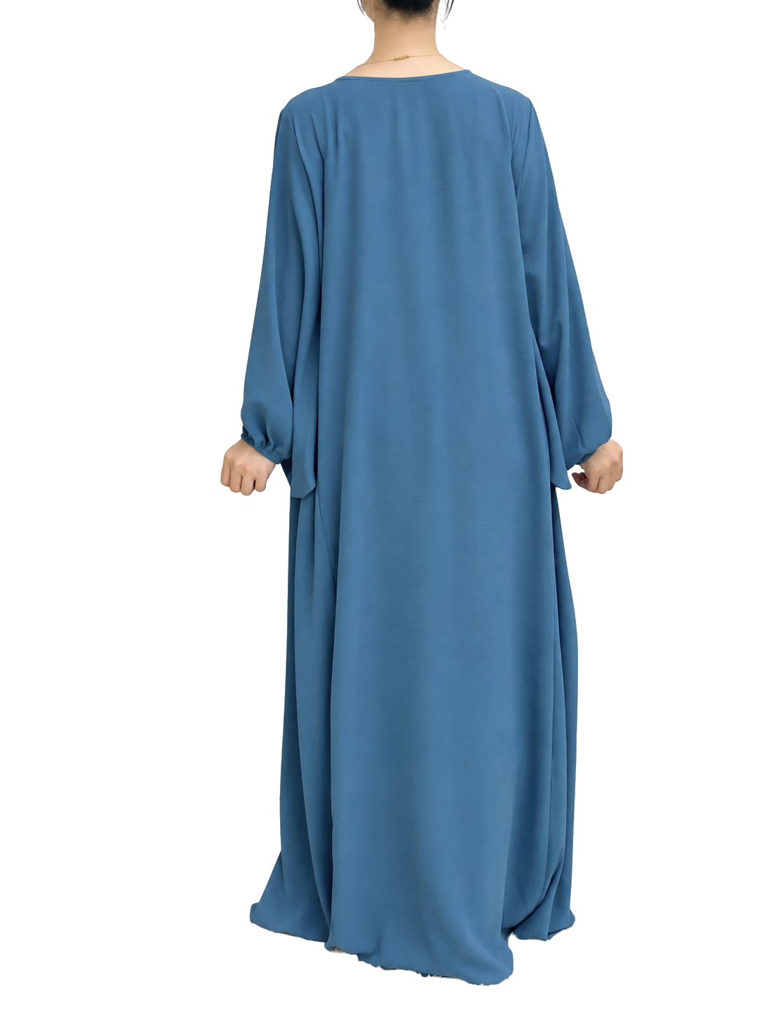 FUMIDAR Amina Gathered Abaya in Blue — view 3