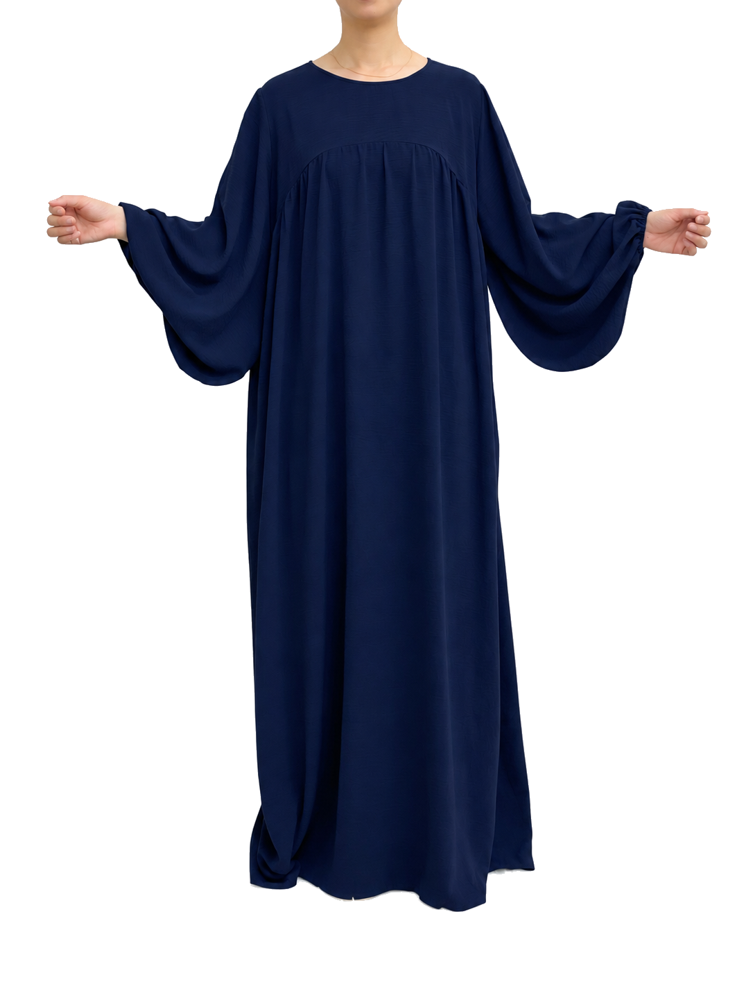 FUMIDAR Amina Gathered Abaya in Navy — view 1