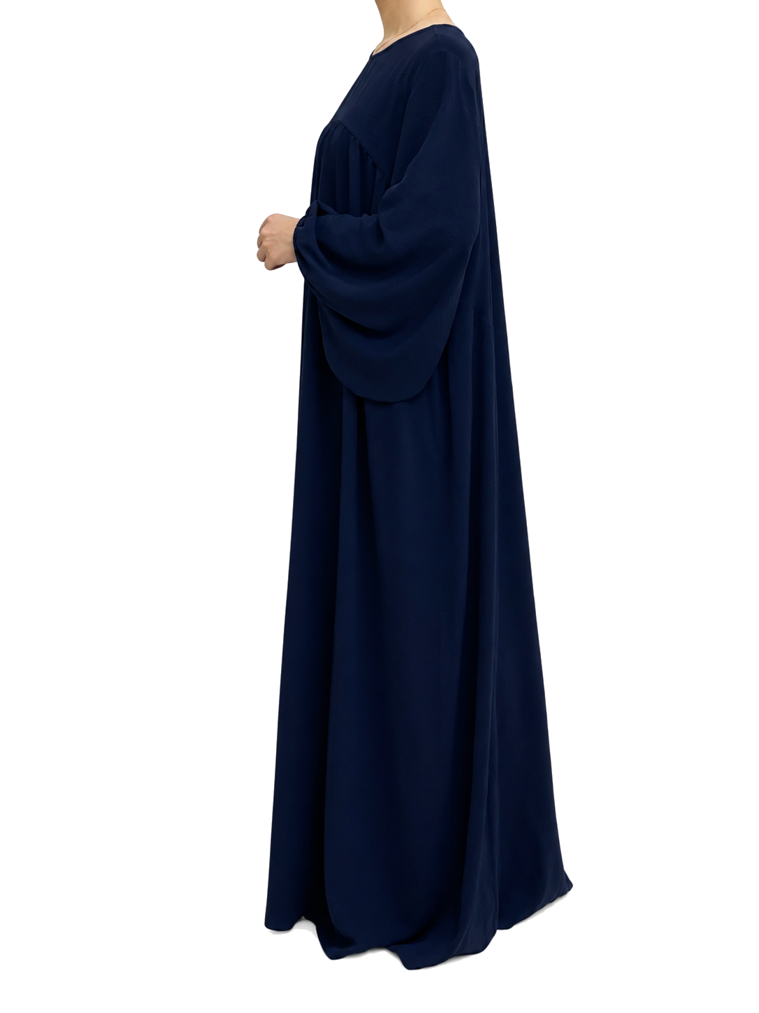FUMIDAR Amina Gathered Abaya in Navy — view 2