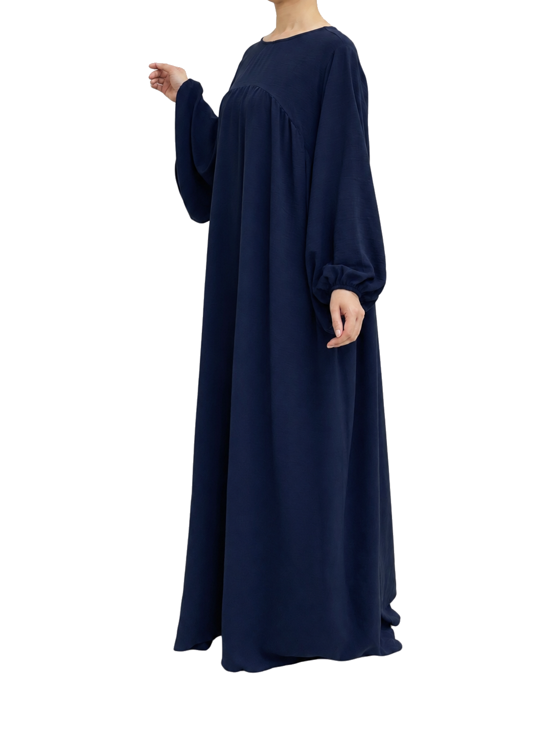 FUMIDAR Amina Gathered Abaya in Navy — view 4
