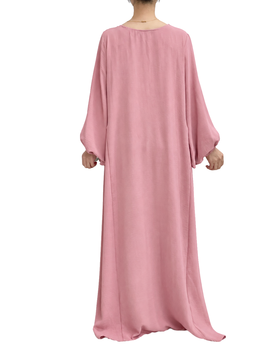 FUMIDAR Amina Gathered Abaya in Pink — view 1