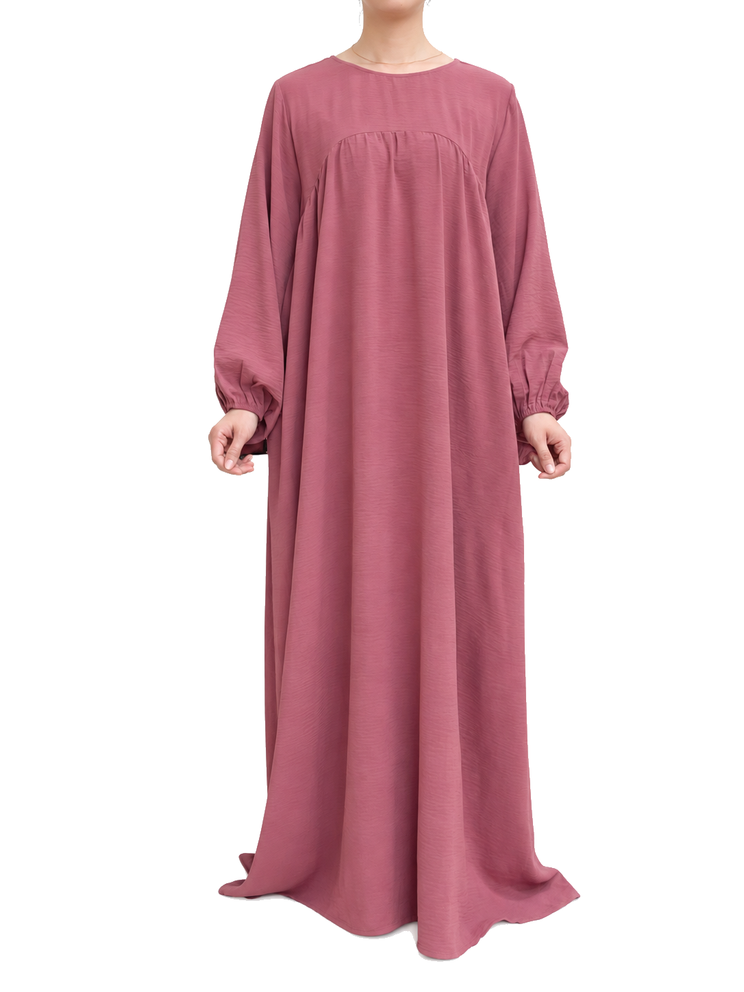 FUMIDAR Amina Gathered Abaya in Rose — view 1