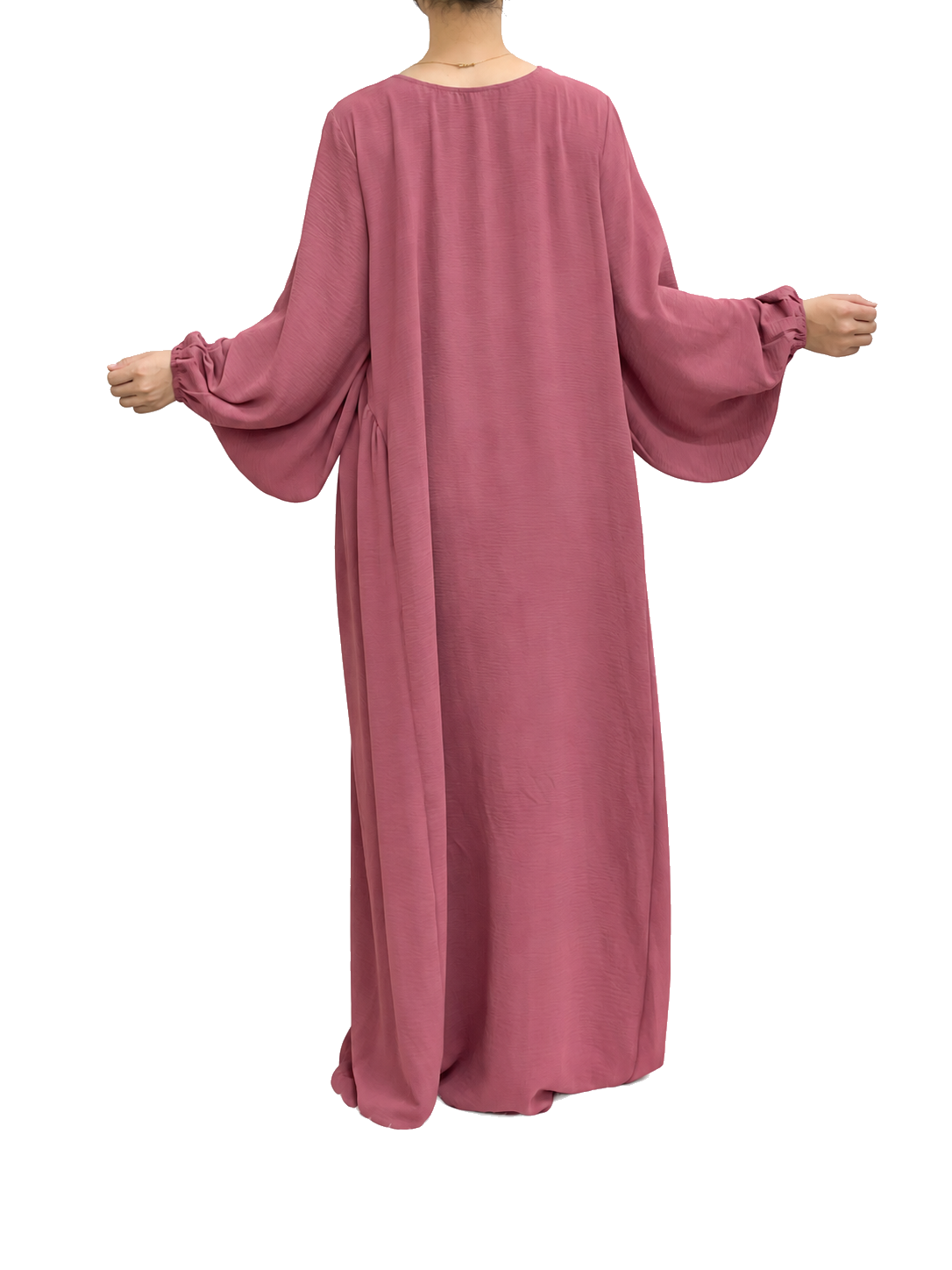FUMIDAR Amina Gathered Abaya in Rose — view 4