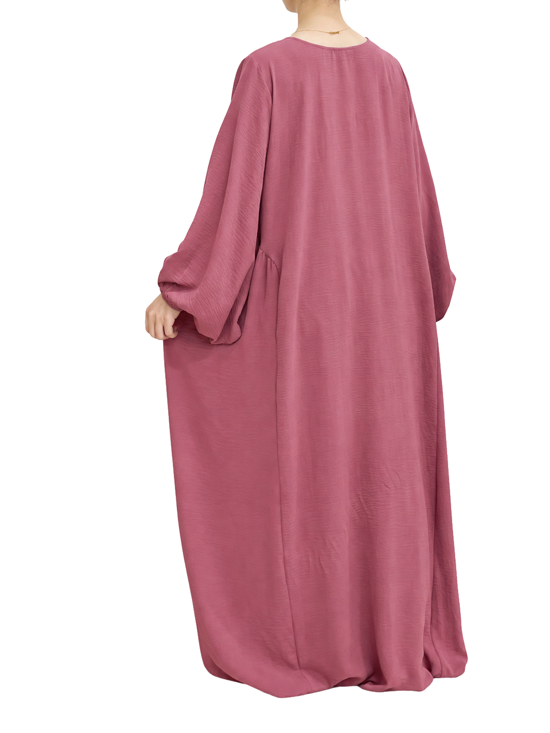 FUMIDAR Amina Gathered Abaya in Rose — view 5