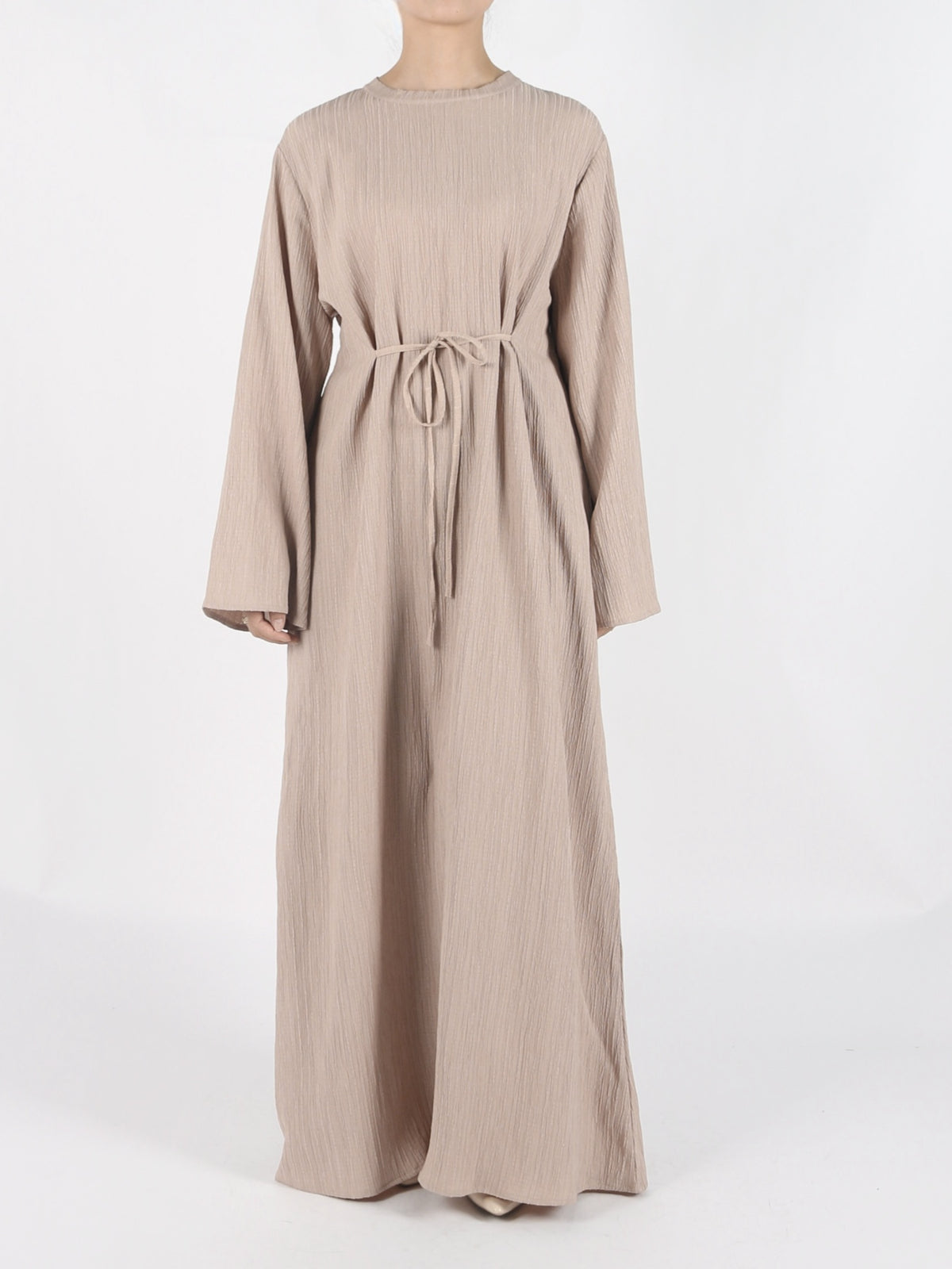FUMIDAR Yasmin Side-Tie Abaya in Khaki — view 5