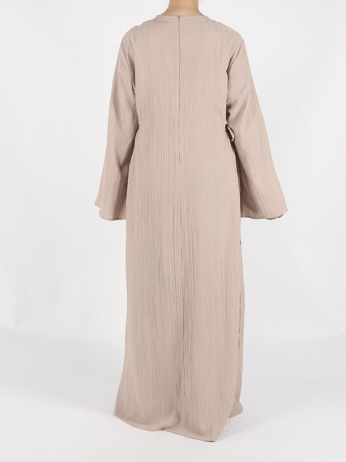 FUMIDAR Yasmin Side-Tie Abaya in Khaki — view 6