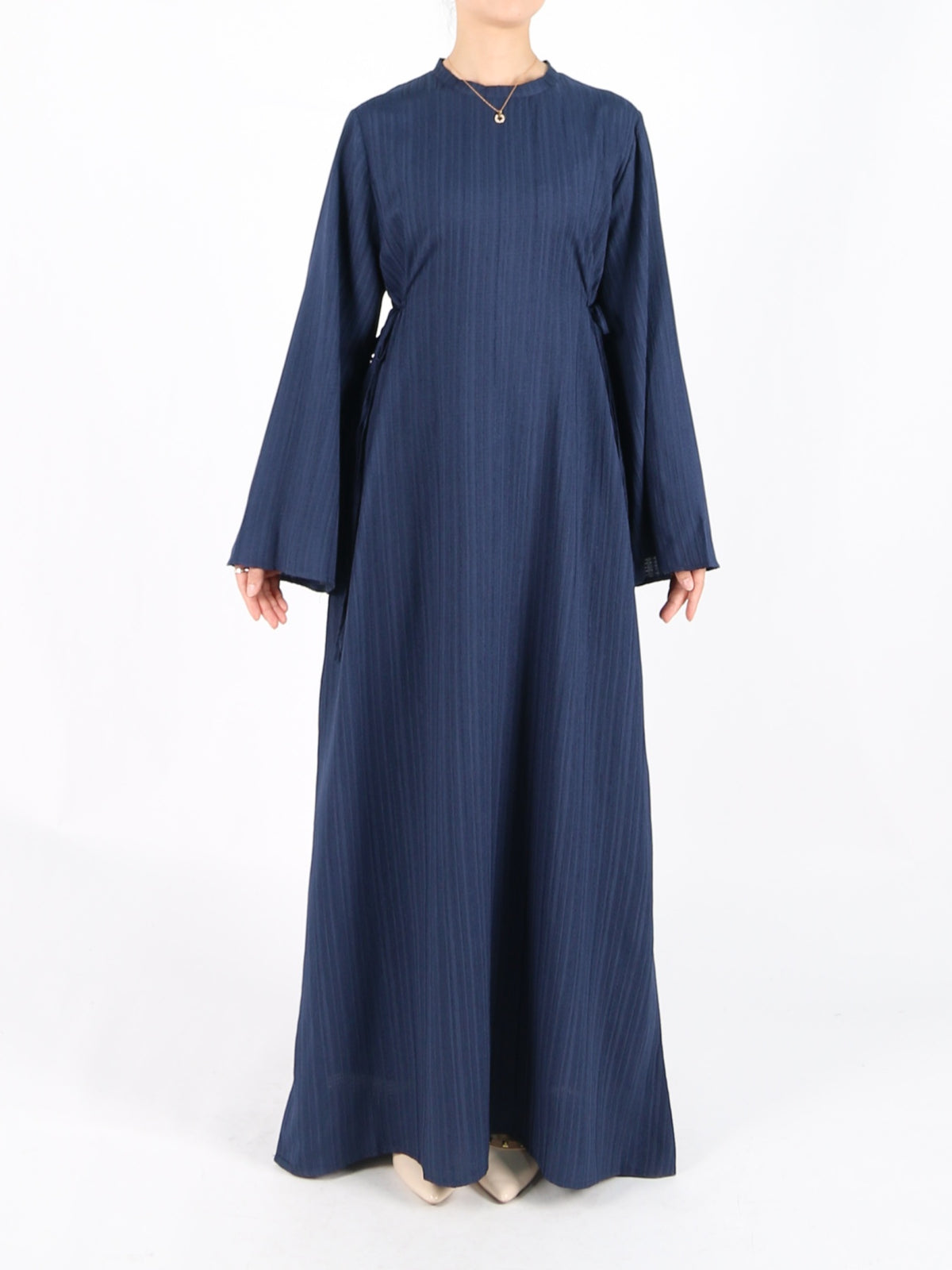 FUMIDAR Yasmin Side-Tie Abaya in Navy — view 2