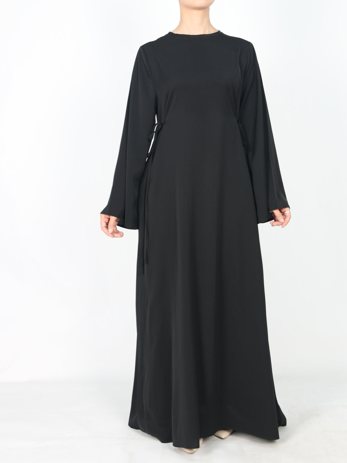 FUMIDAR Dalia Side-Tie Maxi Dress in Black — view 1