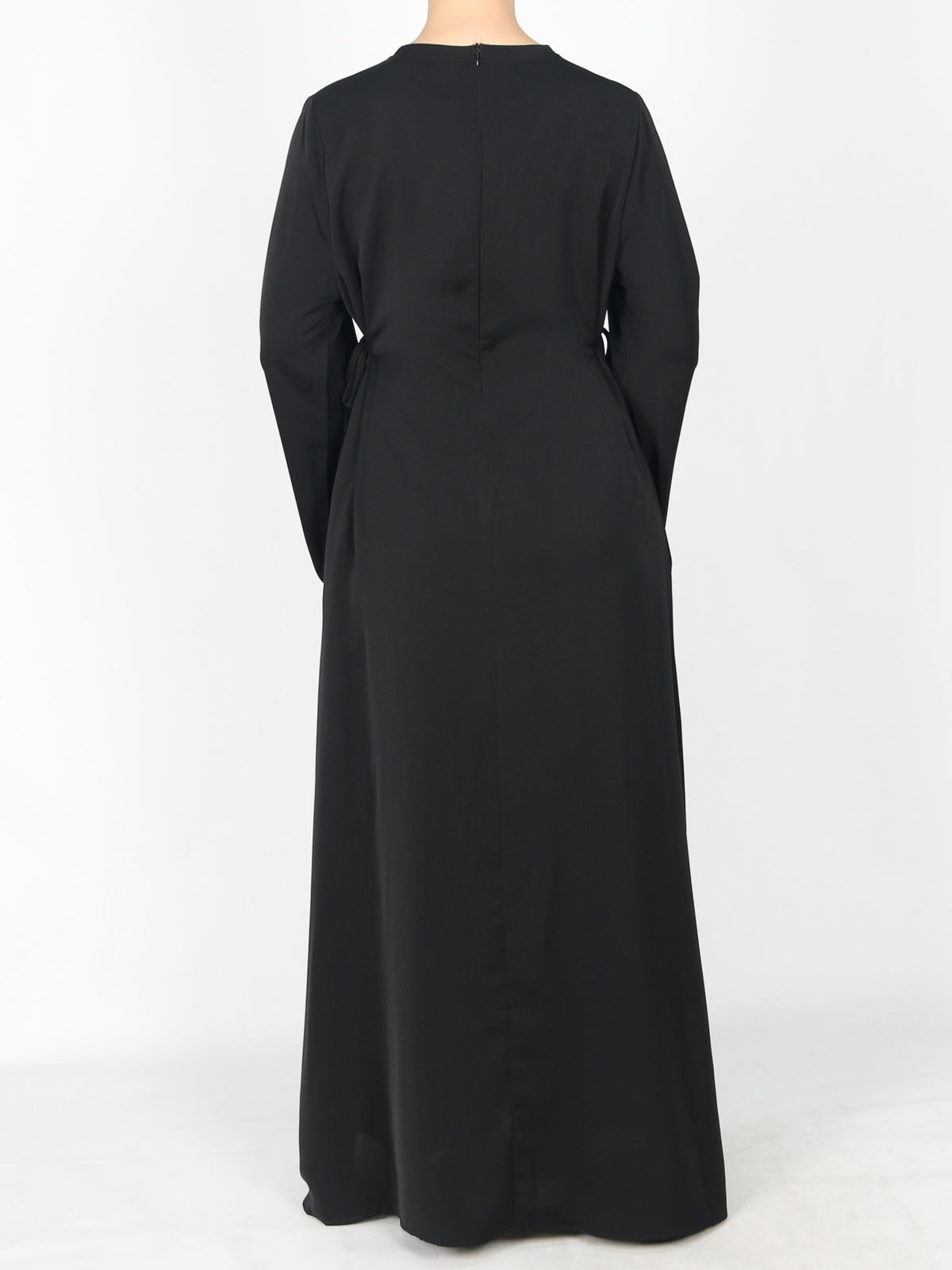 FUMIDAR Dalia Side-Tie Maxi Dress in Black — view 3