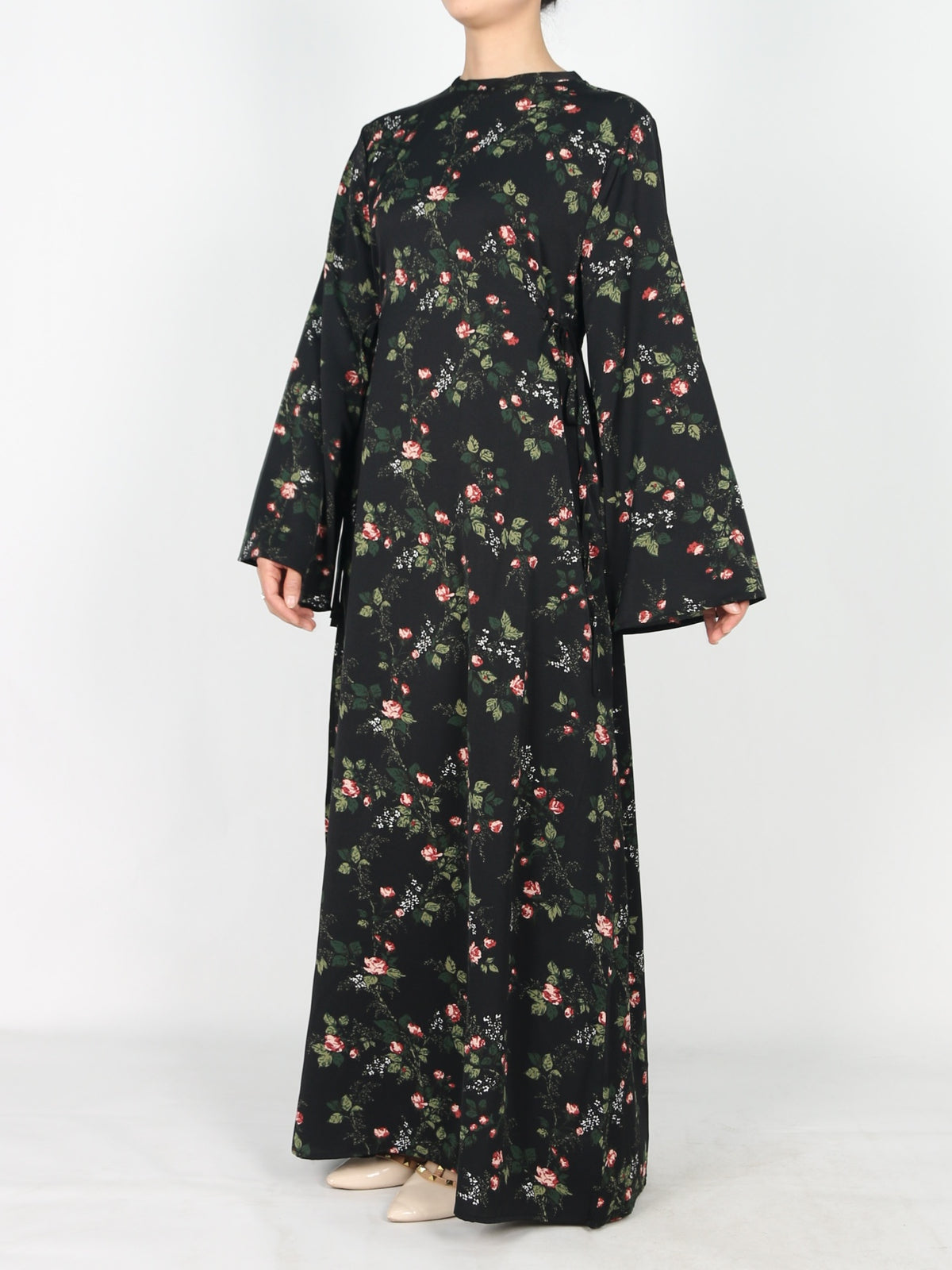 FUMIDAR Dalia Side-Tie Maxi Dress in Ditsy Floral — view 2