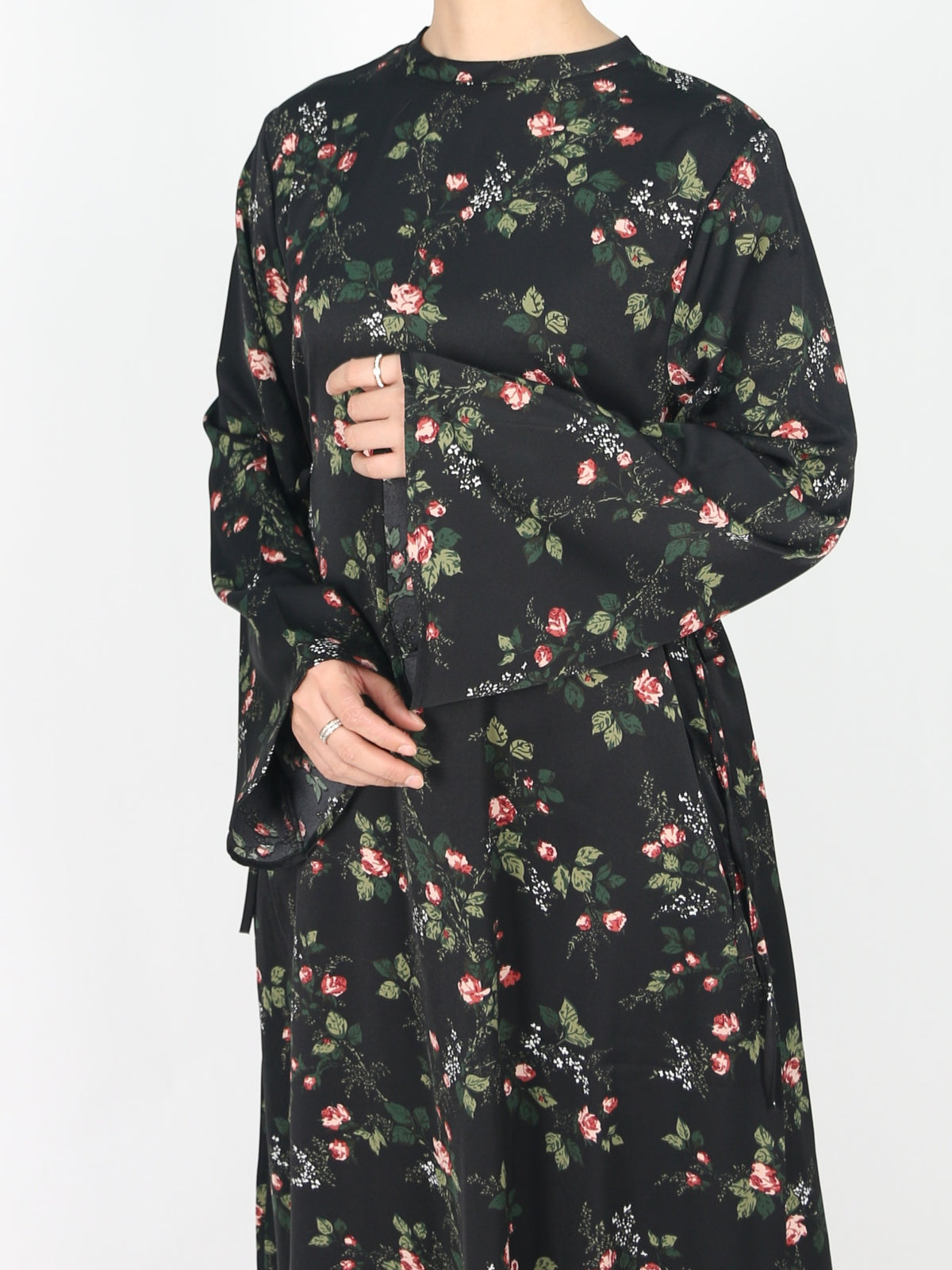 FUMIDAR Dalia Side-Tie Maxi Dress in Ditsy Floral — view 4