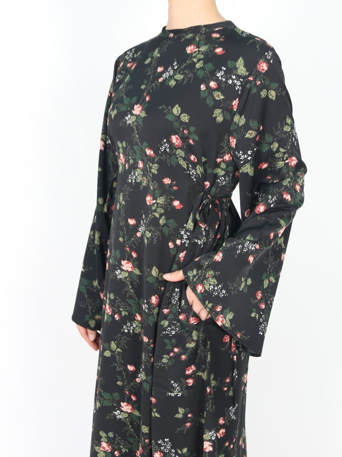 FUMIDAR Dalia Side-Tie Maxi Dress in Ditsy Floral — view 5
