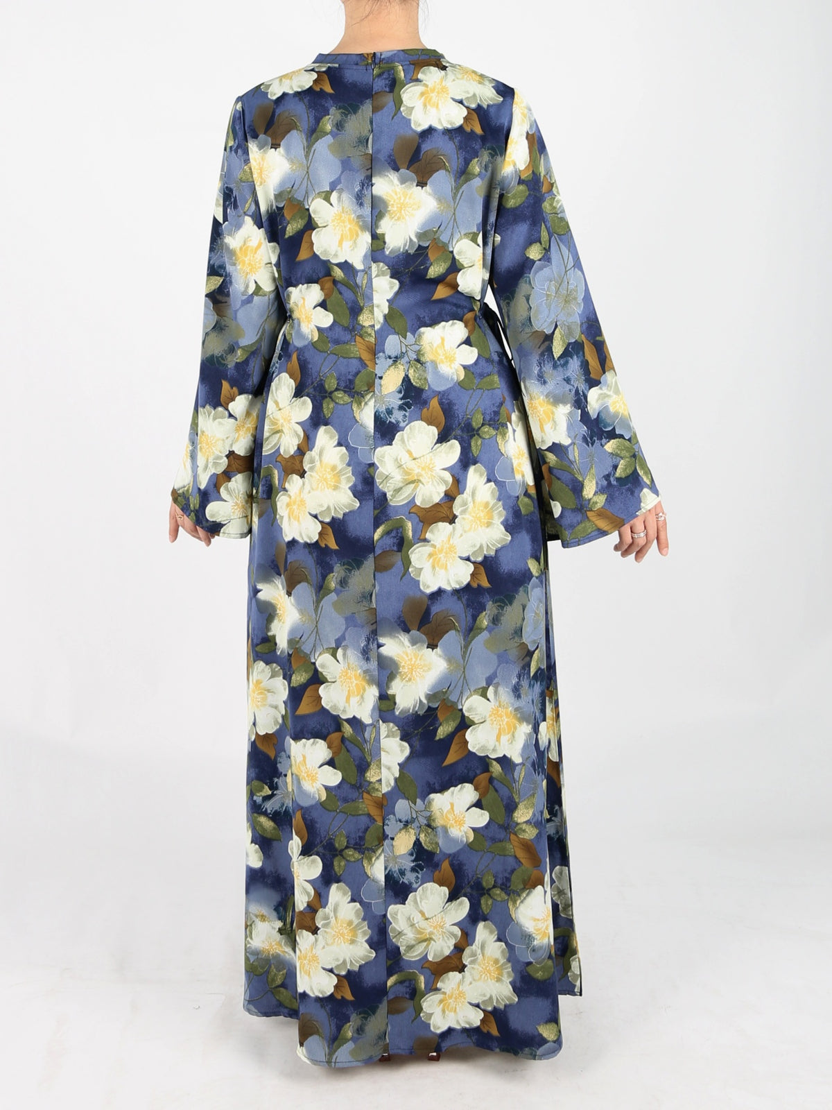 FUMIDAR Dalia Side-Tie Maxi Dress in Golden Floral — view 3