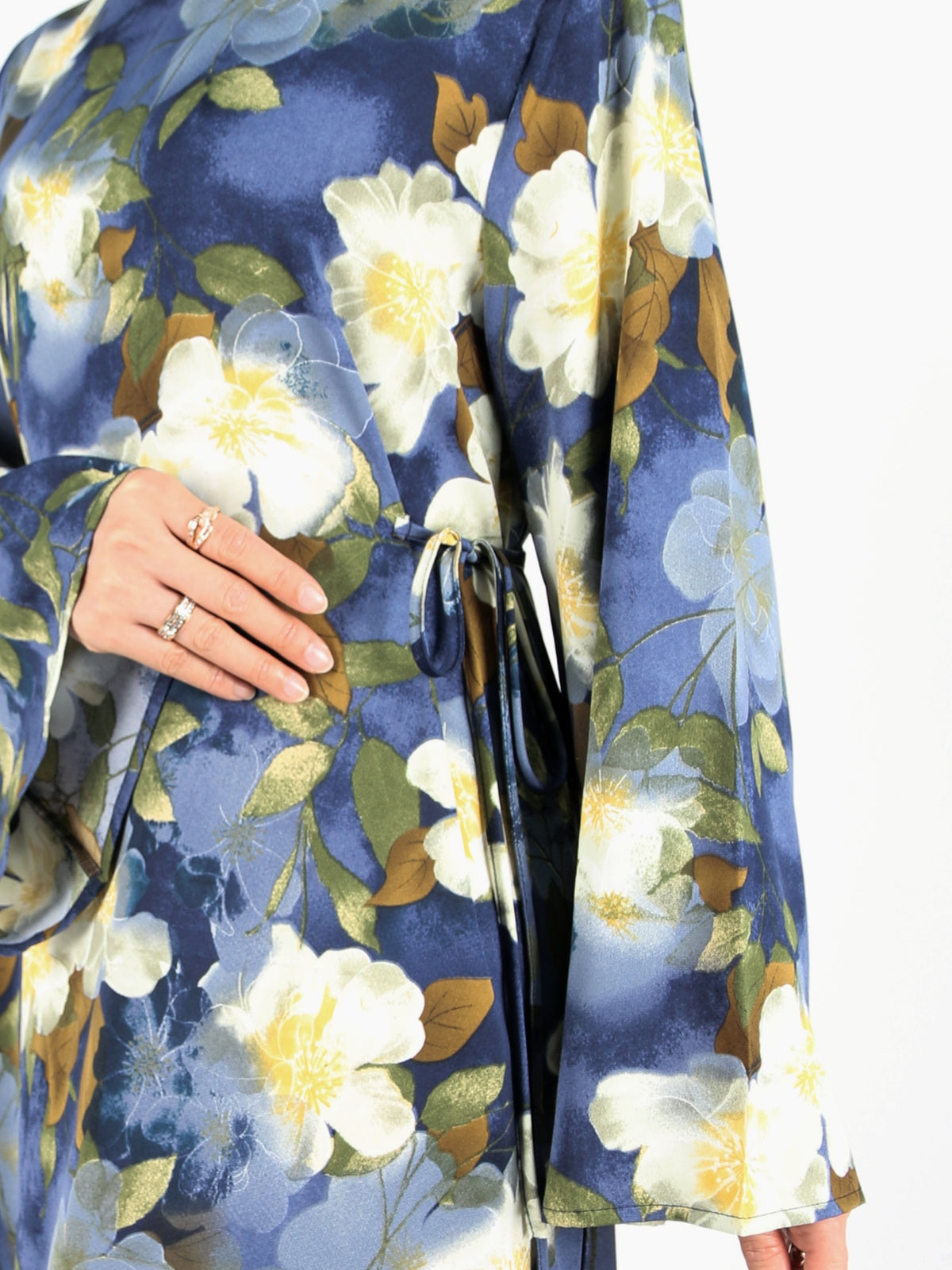 FUMIDAR Dalia Side-Tie Maxi Dress in Golden Floral — view 6