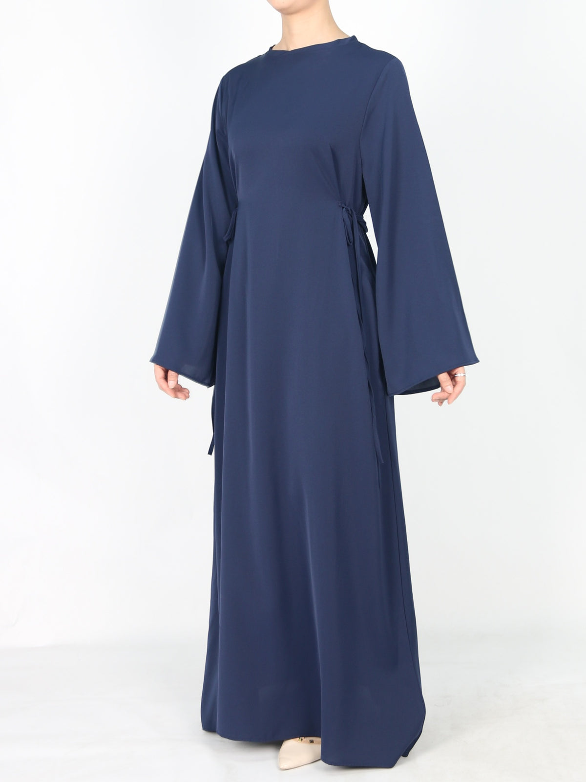 FUMIDAR Dalia Side-Tie Maxi Dress in Navy — view 1