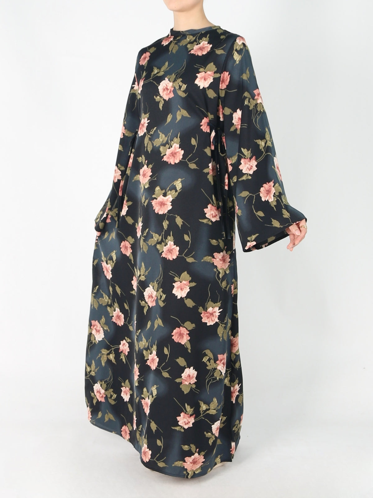 FUMIDAR Dalia Side-Tie Maxi Dress in Pink Floral — view 2