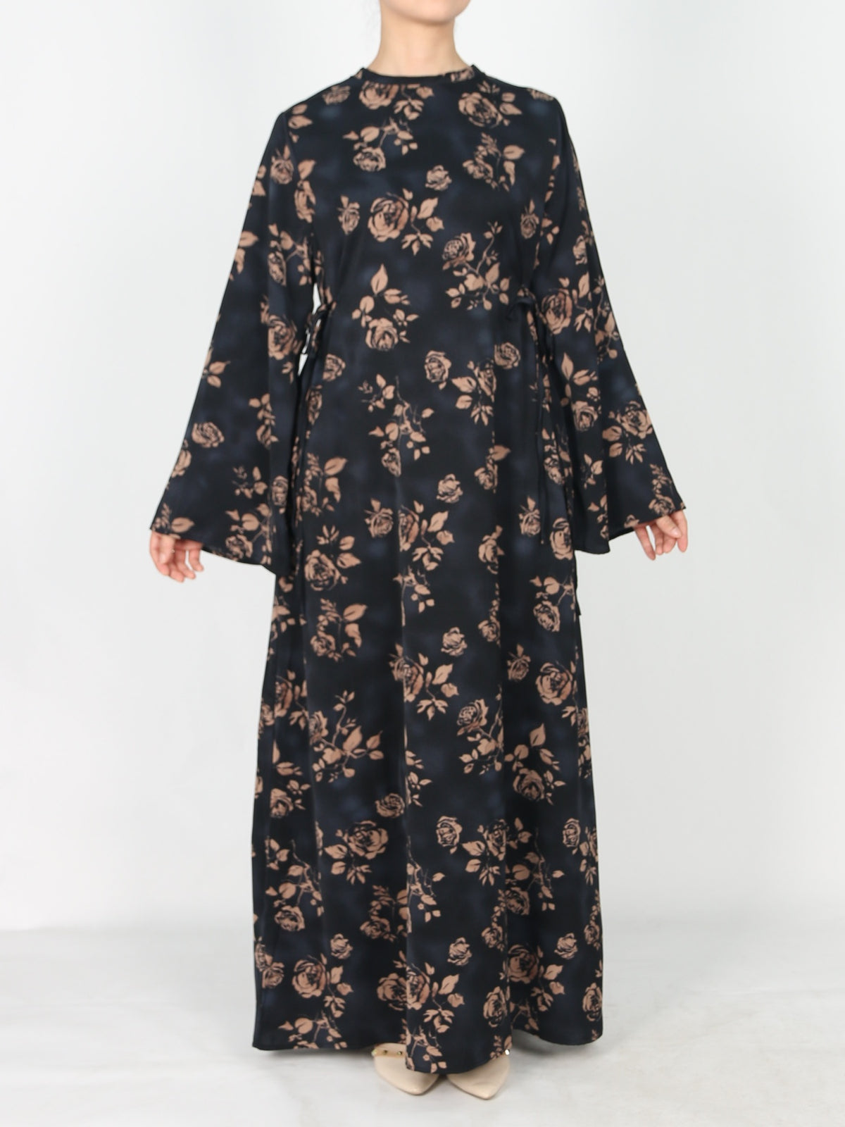FUMIDAR Dalia Side-Tie Maxi Dress in Rose Floral — view 1