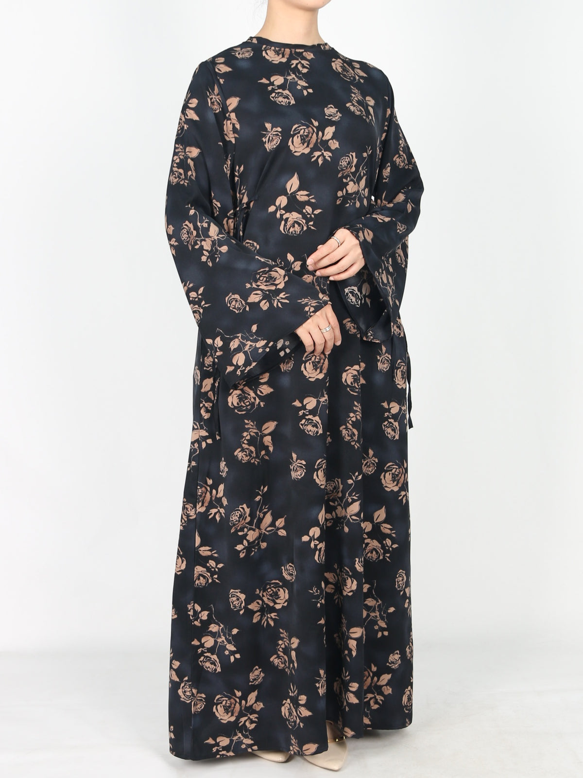 FUMIDAR Dalia Side-Tie Maxi Dress in Rose Floral — view 2