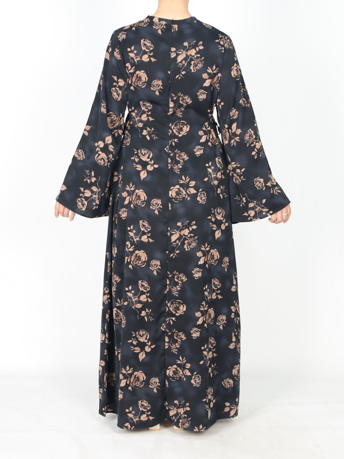 FUMIDAR Dalia Side-Tie Maxi Dress in Rose Floral — view 7