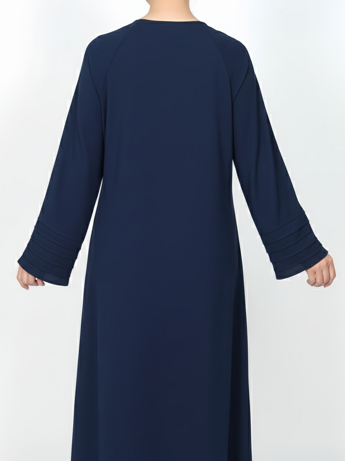 FUMIDAR Salma Pleated-Cuff Abaya in Navy — view 3