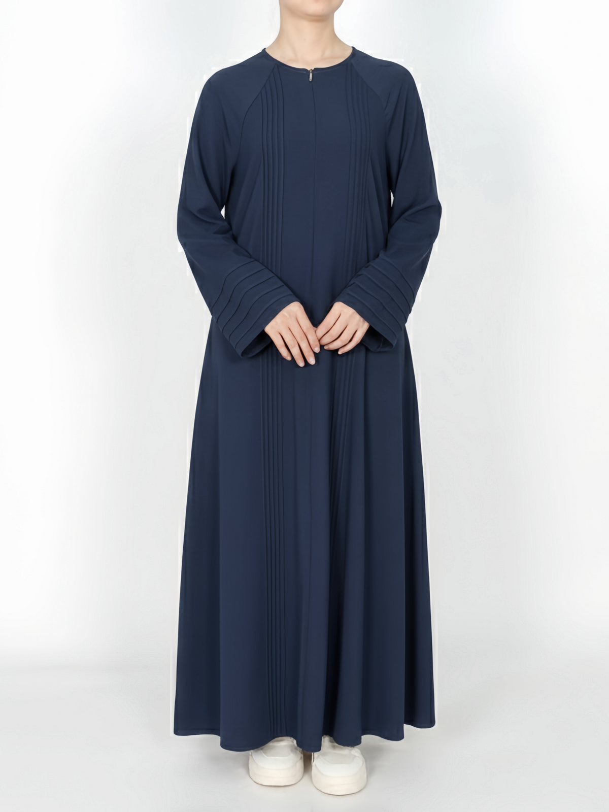 FUMIDAR Salma Pleated-Cuff Abaya in Navy — view 5