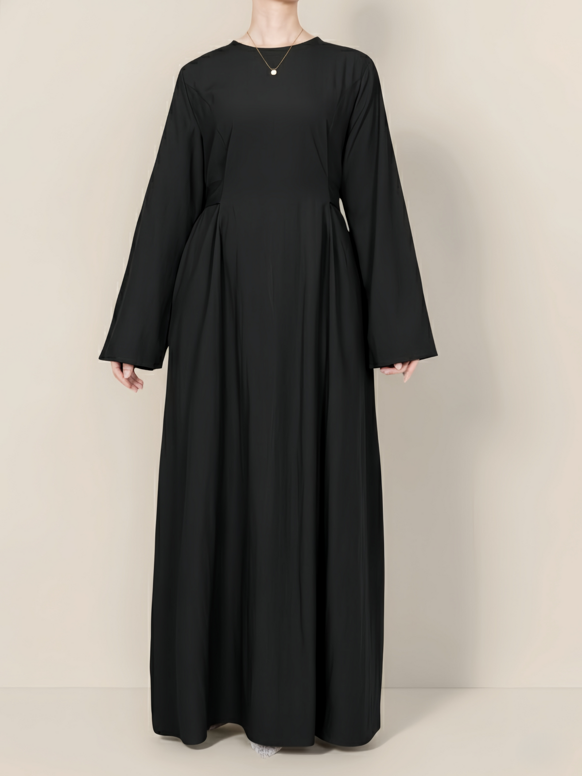 FUMIDAR Nahla Gathered-Waist Maxi Dress in Black — view 5