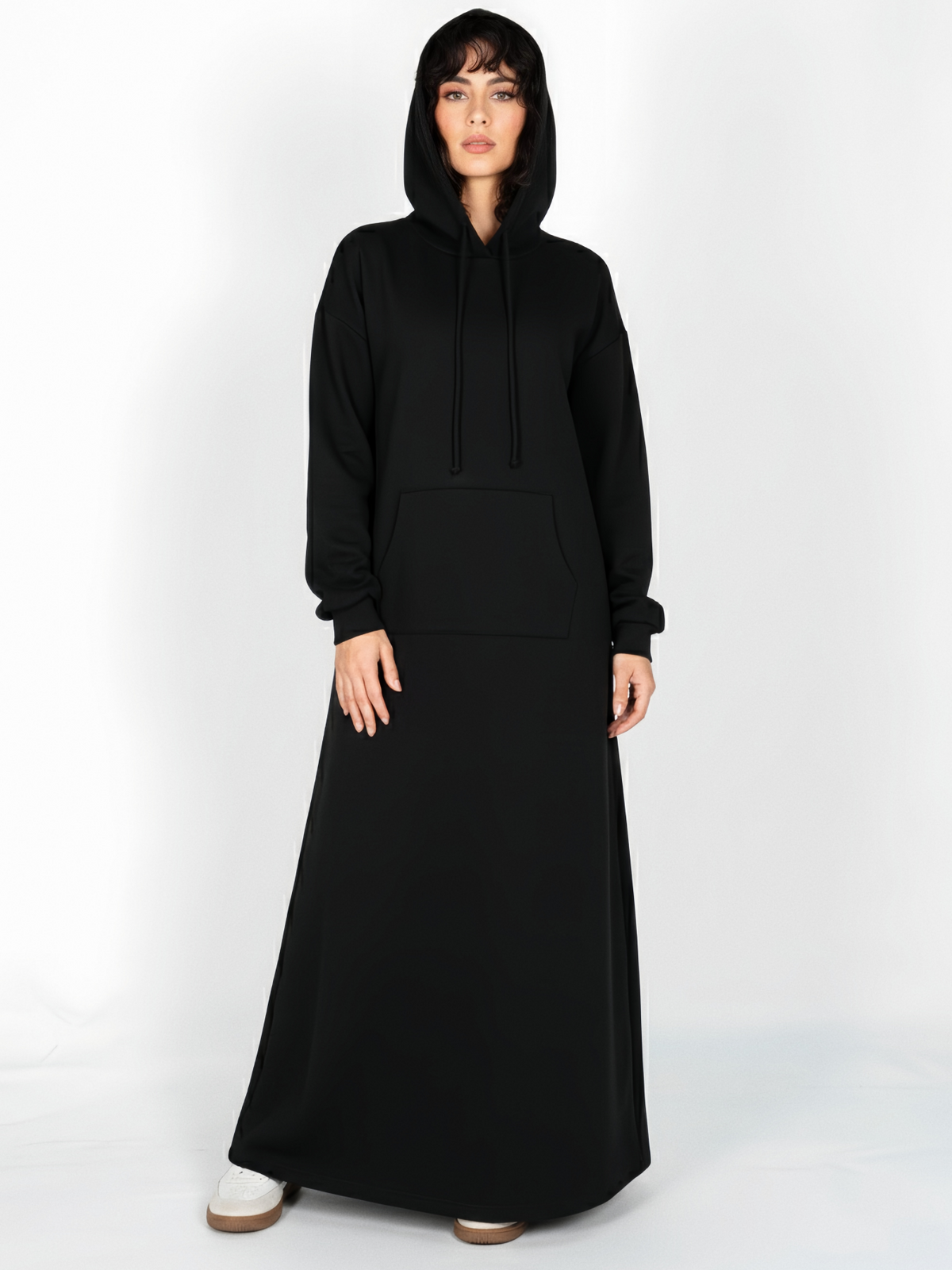 FUMIDAR Zaina Hooded Maxi Dress in Black — view 1