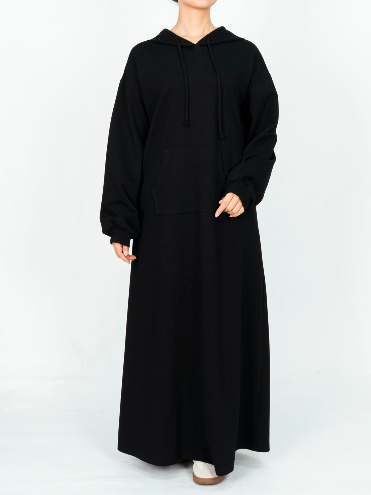 FUMIDAR Zaina Hooded Maxi Dress in Black — view 3