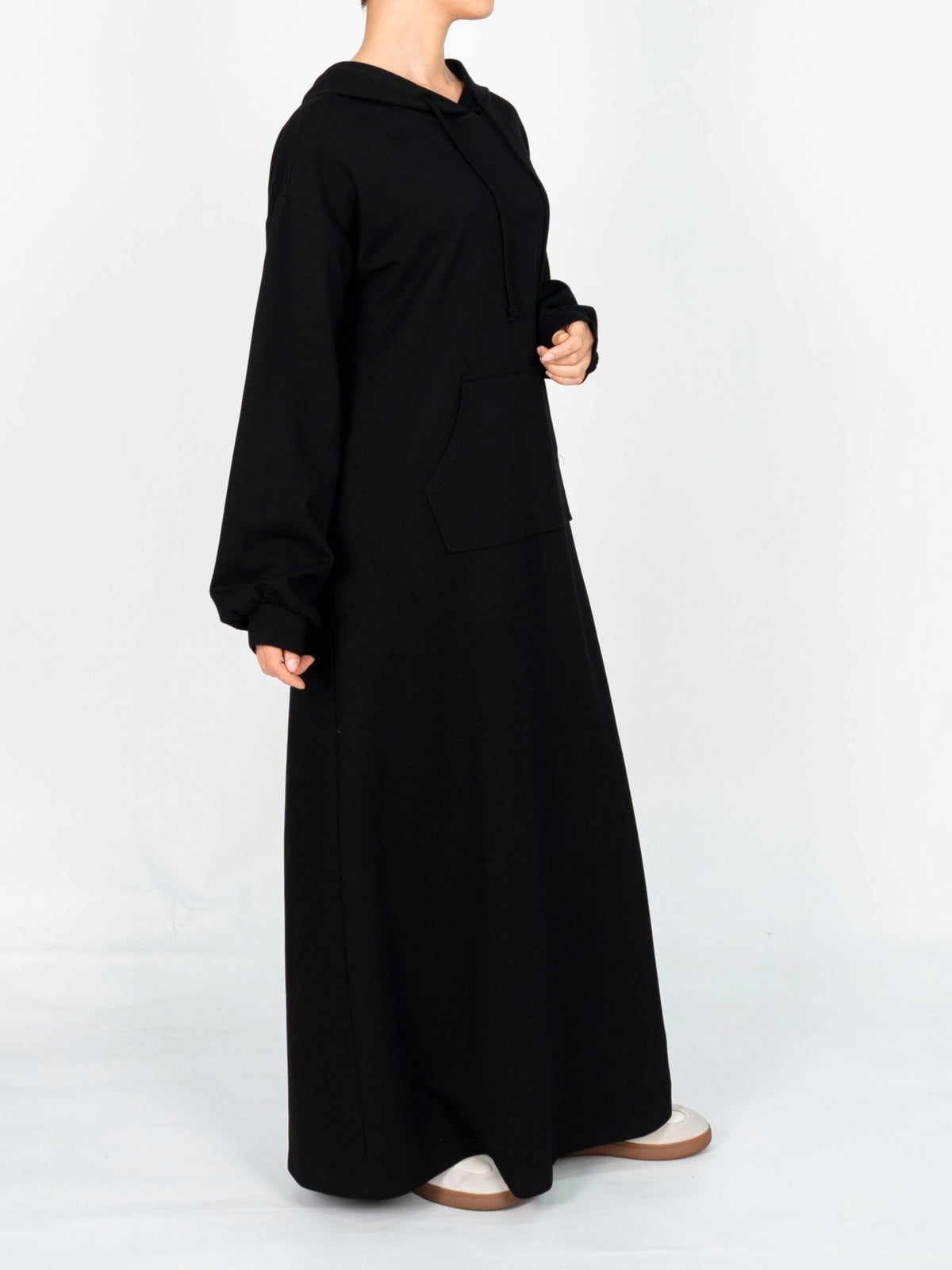 FUMIDAR Zaina Hooded Maxi Dress in Black — view 4