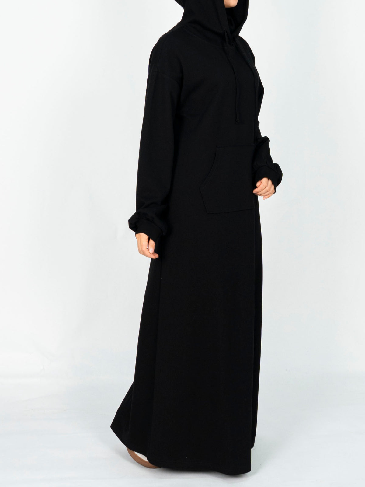 FUMIDAR Zaina Hooded Maxi Dress in Black — view 8