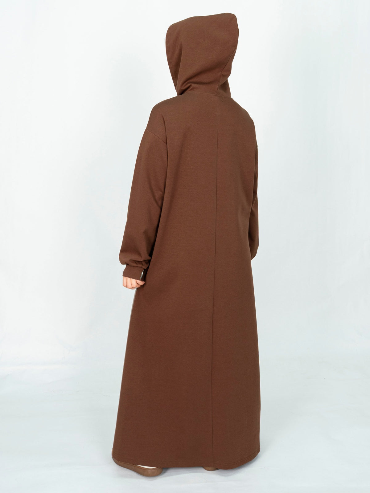 FUMIDAR Zaina Hooded Maxi Dress in Brown — view 5
