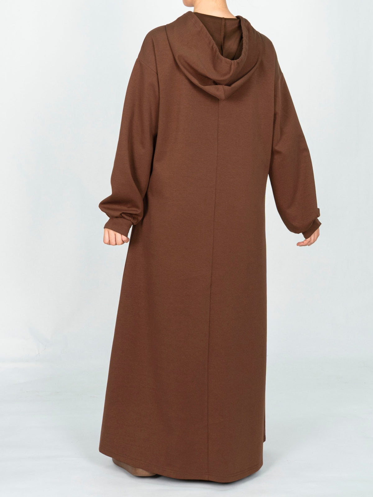 FUMIDAR Zaina Hooded Maxi Dress in Brown — view 7