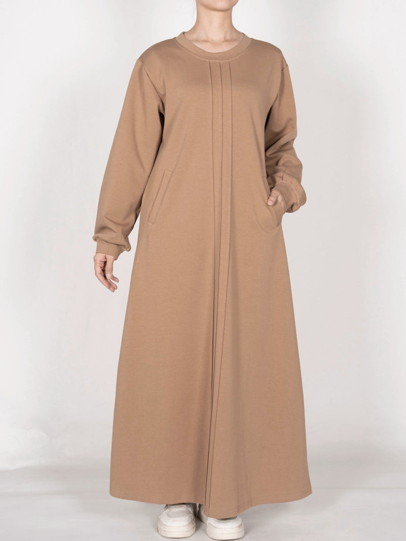 Nadia Gathered-Yoke Abaya