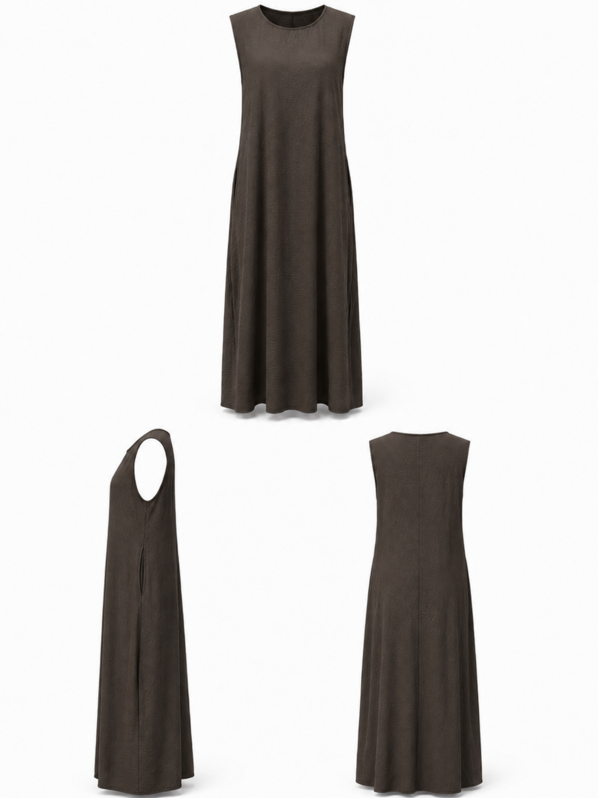 FUMIDAR Safa Lace-Trim Open Abaya Set in Brown — view 14