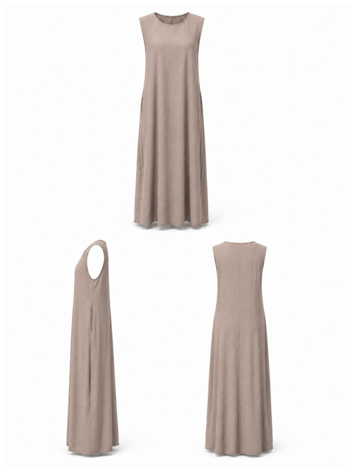 FUMIDAR Safa Lace-Trim Open Abaya Set in Khaki — view 8