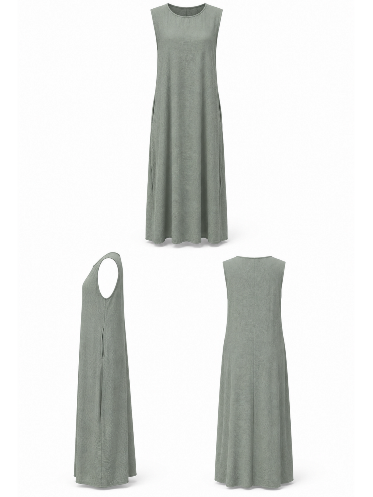 FUMIDAR Safa Lace-Trim Open Abaya Set in Sage Green — view 22
