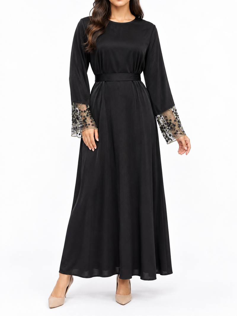 Hana Lace-Cuff Abaya
